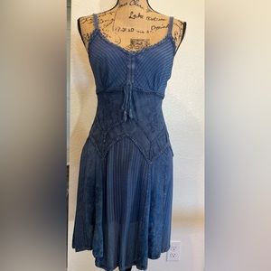 Dark blue, fit and flare, mini dress size medium